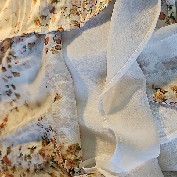 Joie Womens Short Sleele‎ Top Size Meduim. Floral Print. Lined. V neck - Picture 6 of 8